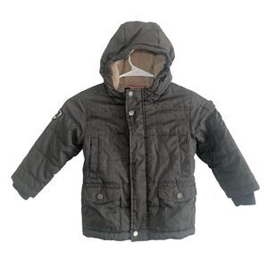 Hanna Andersson Puffer Jacket Winter Coat Snow Gray Toddler Boys 3T